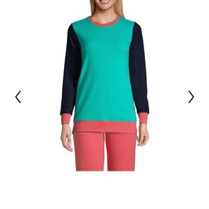 Lands' End Womens Serious Sweats Crewneck Sweatshirt Tunic